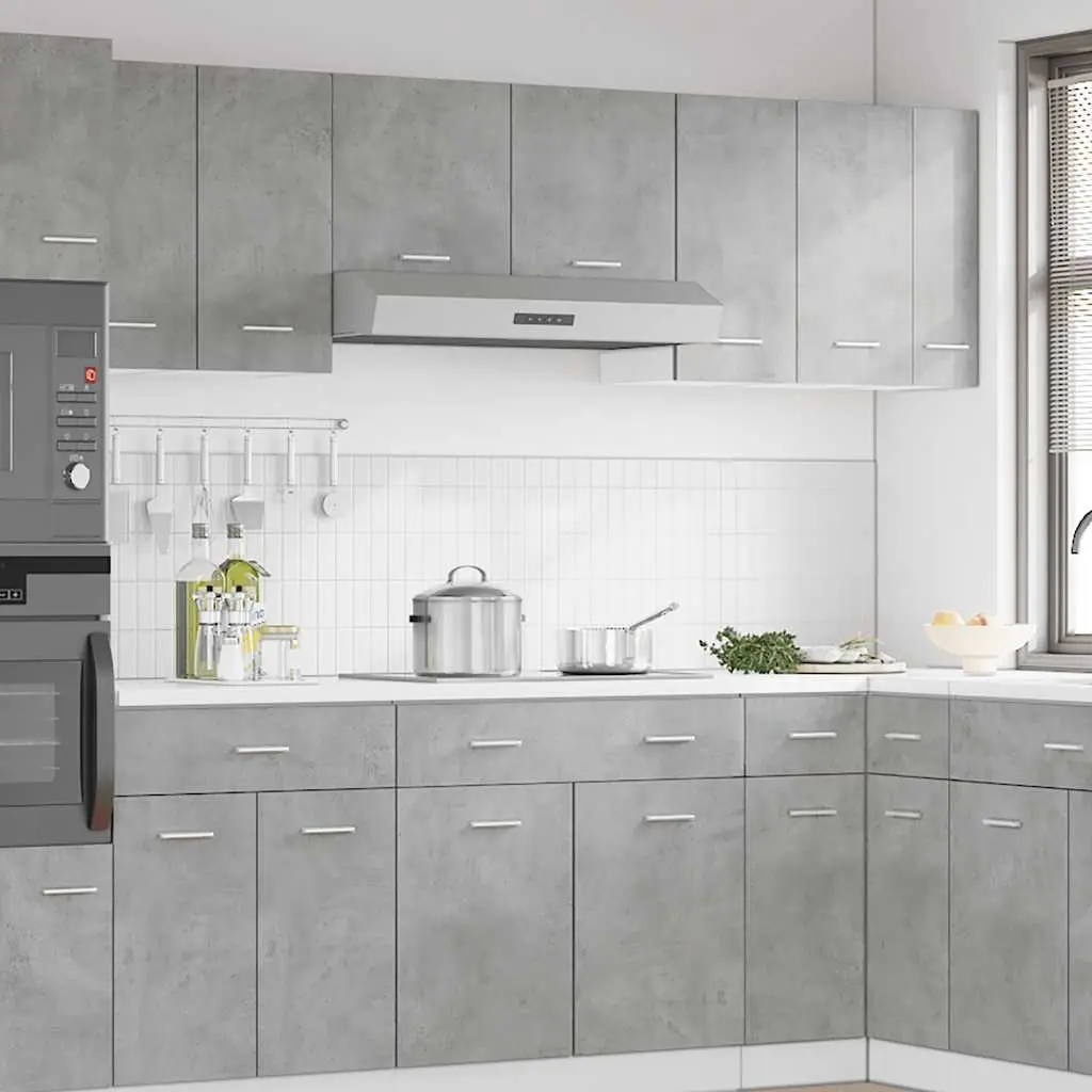 Hanging Kitchen Cabinet Wall-Mounted Storage Grey Engineered Wood 30x31x60cm