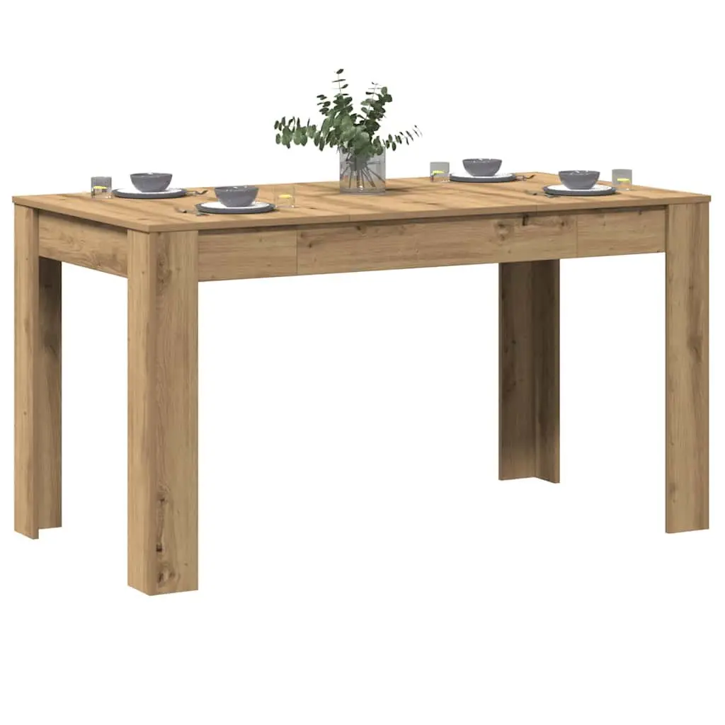 Dining Table Kitchen Breakfast Brown Engineered Wood 140 x 74.5 x 76 cm
