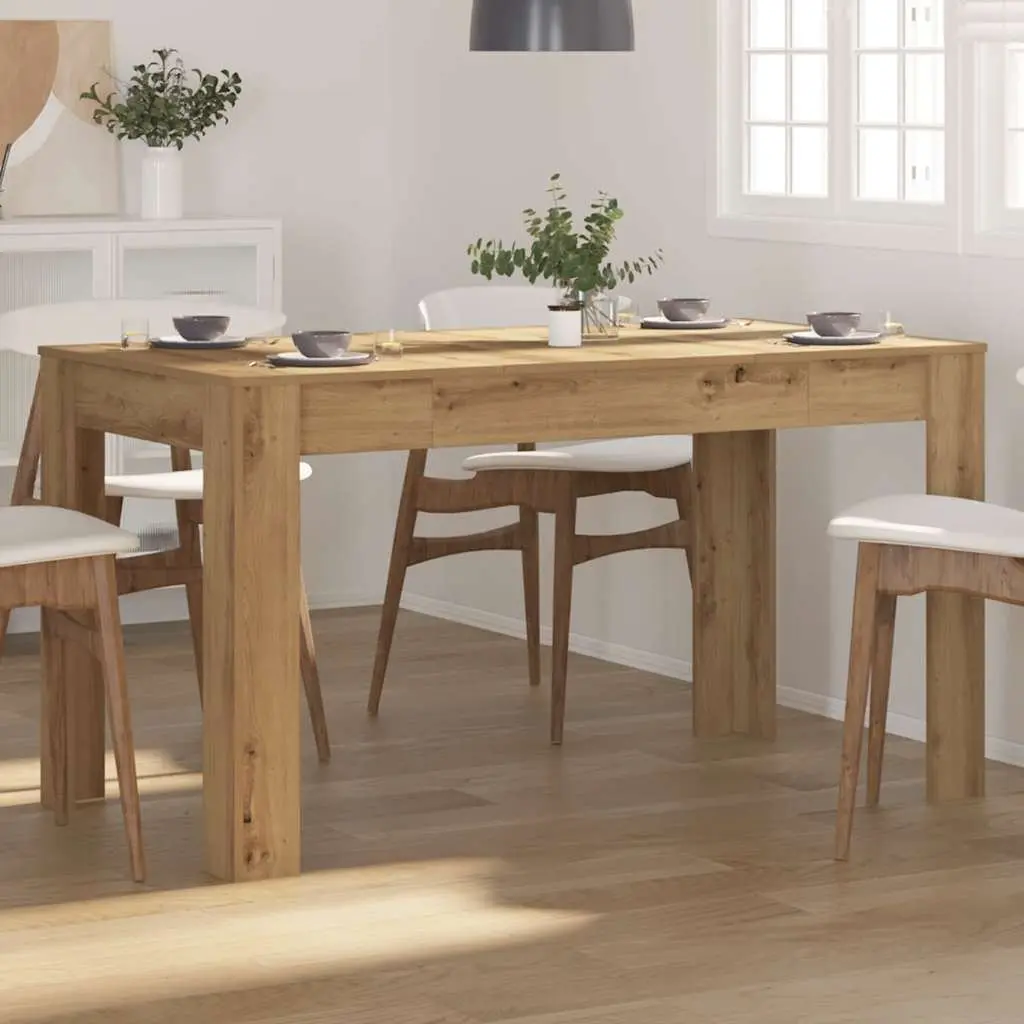Dining Table Kitchen Breakfast Brown Engineered Wood 140 x 74.5 x 76 cm