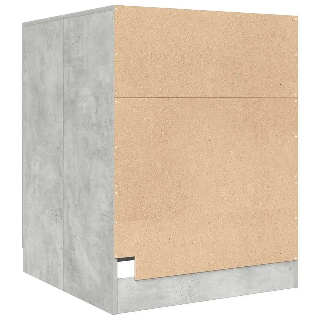 Washing Machine Cabinet Bathroom Laundry Storage Concrete Grey 2 Door Cupboard
