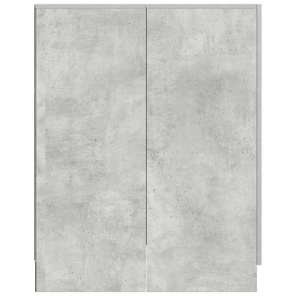 Washing Machine Cabinet Bathroom Laundry Storage Concrete Grey 2 Door Cupboard