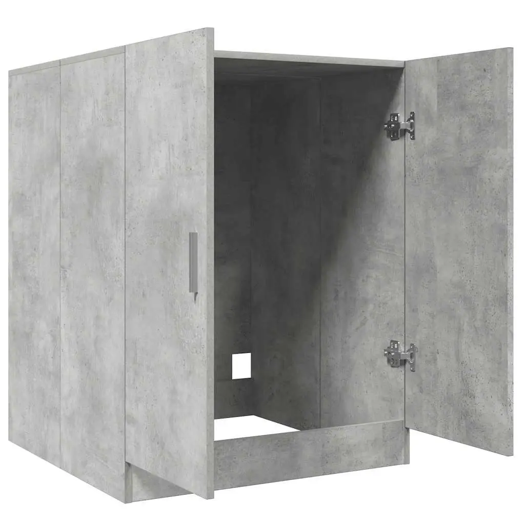 Washing Machine Cabinet Bathroom Laundry Storage Concrete Grey 2 Door Cupboard