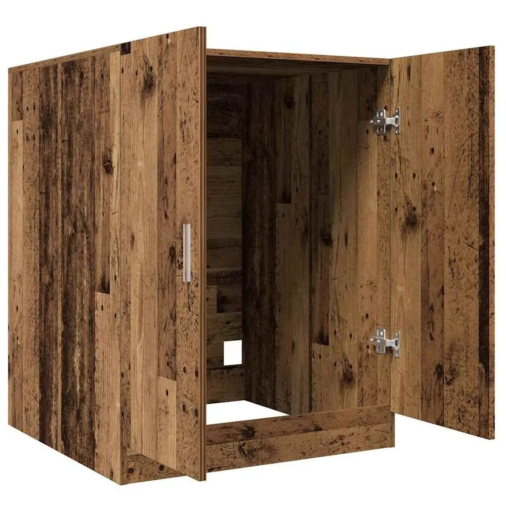 Washing Machine Cabinet Bathroom Storage Cupboard 2 Door Brown 70.5 x 71.5 x 91.5 cm
