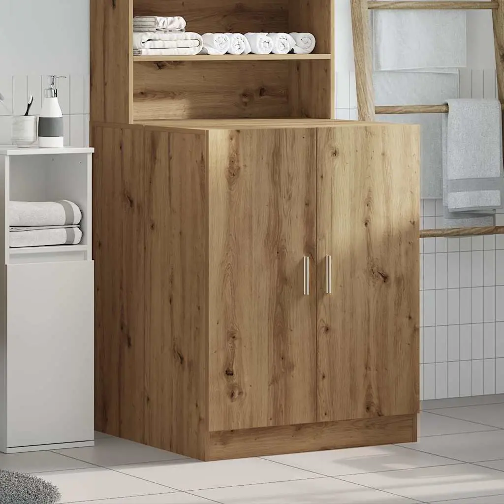Washing Machine Cabinet Artisan Oak Bathroom Storage Cupboard 2 Door