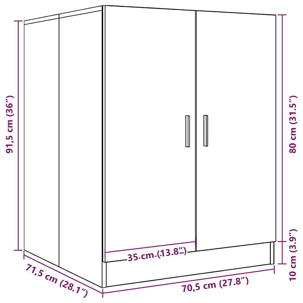 Washing Machine Cabinet Artisan Oak Bathroom Storage Cupboard 2 Door