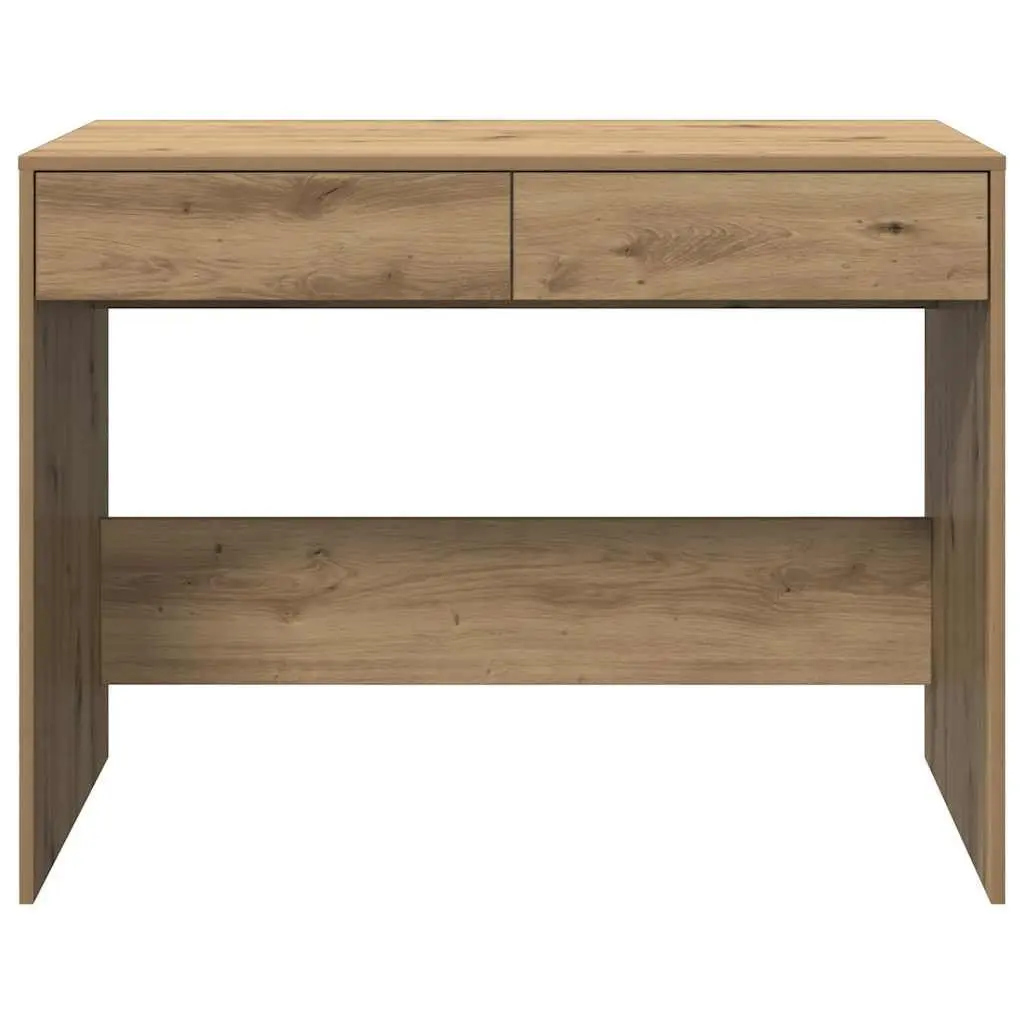 Engineered Wood Office Desk with 2 Drawers Brown Artisan Oak 101x50x76.5cm
