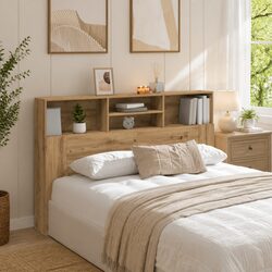 Headboard Cabinet Dimensions 160x19x103.5cm Engineered Wood Brown Oak