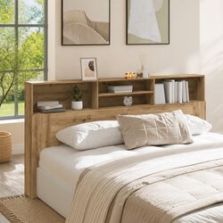 Engineered Wood Headboard Cabinet 200x19x103.5cm in Brown