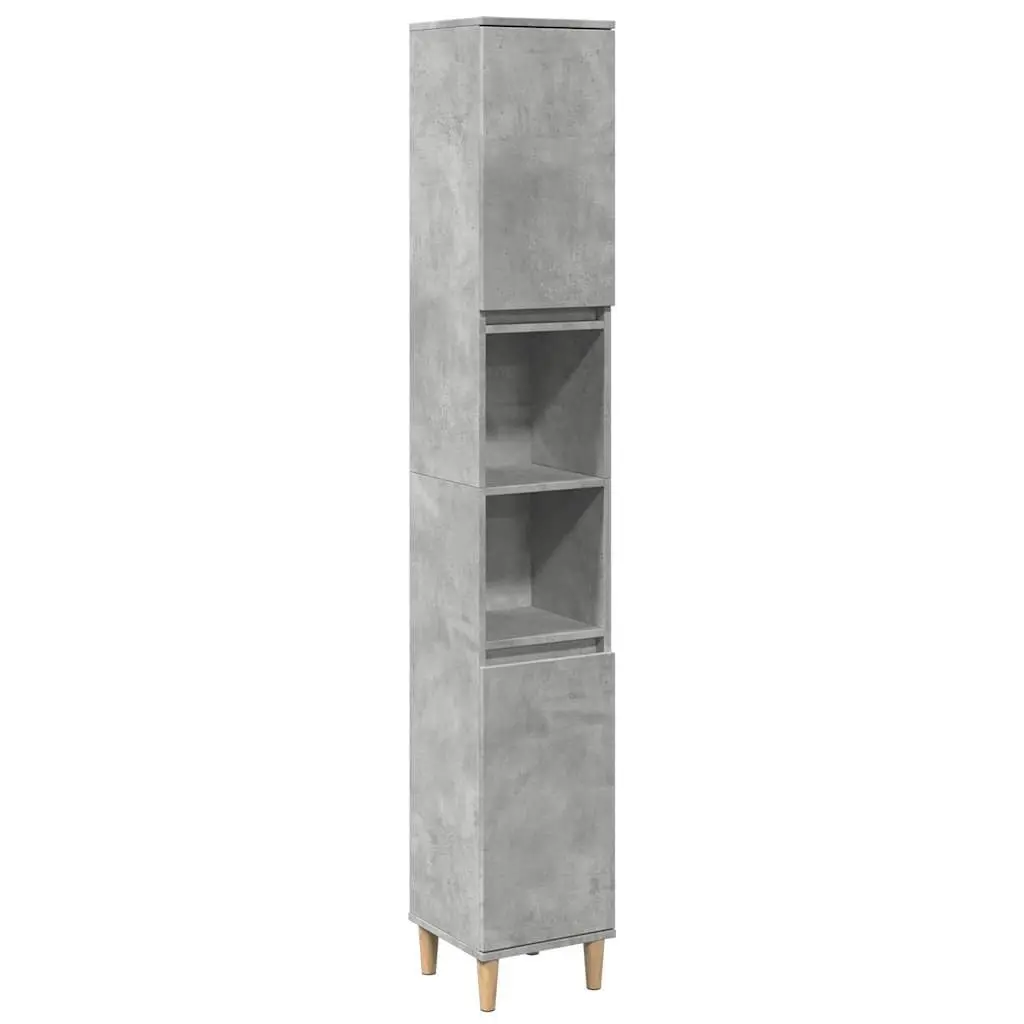 Bathroom Vanity Cabinet Grey Engineered Wood Storage Unit 30x30x190cm