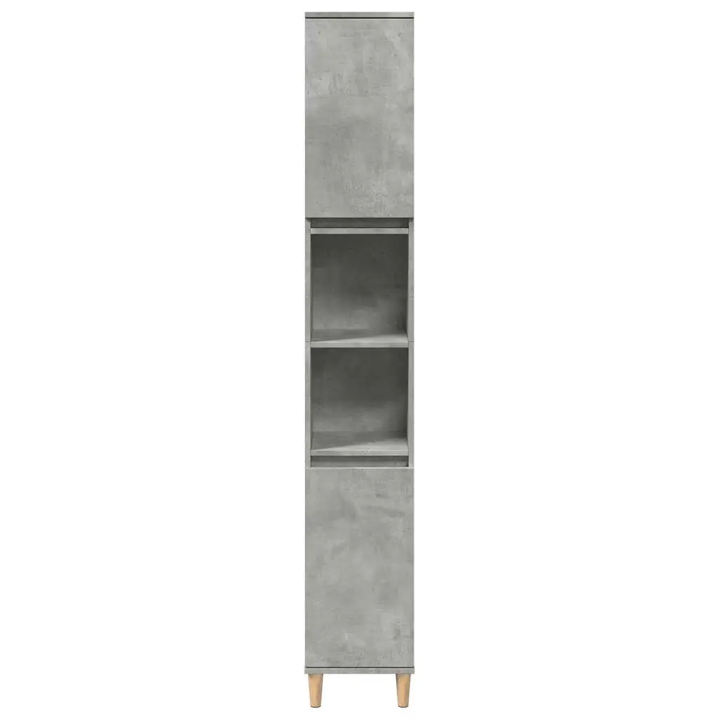 Bathroom Vanity Cabinet Grey Engineered Wood Storage Unit 30x30x190cm