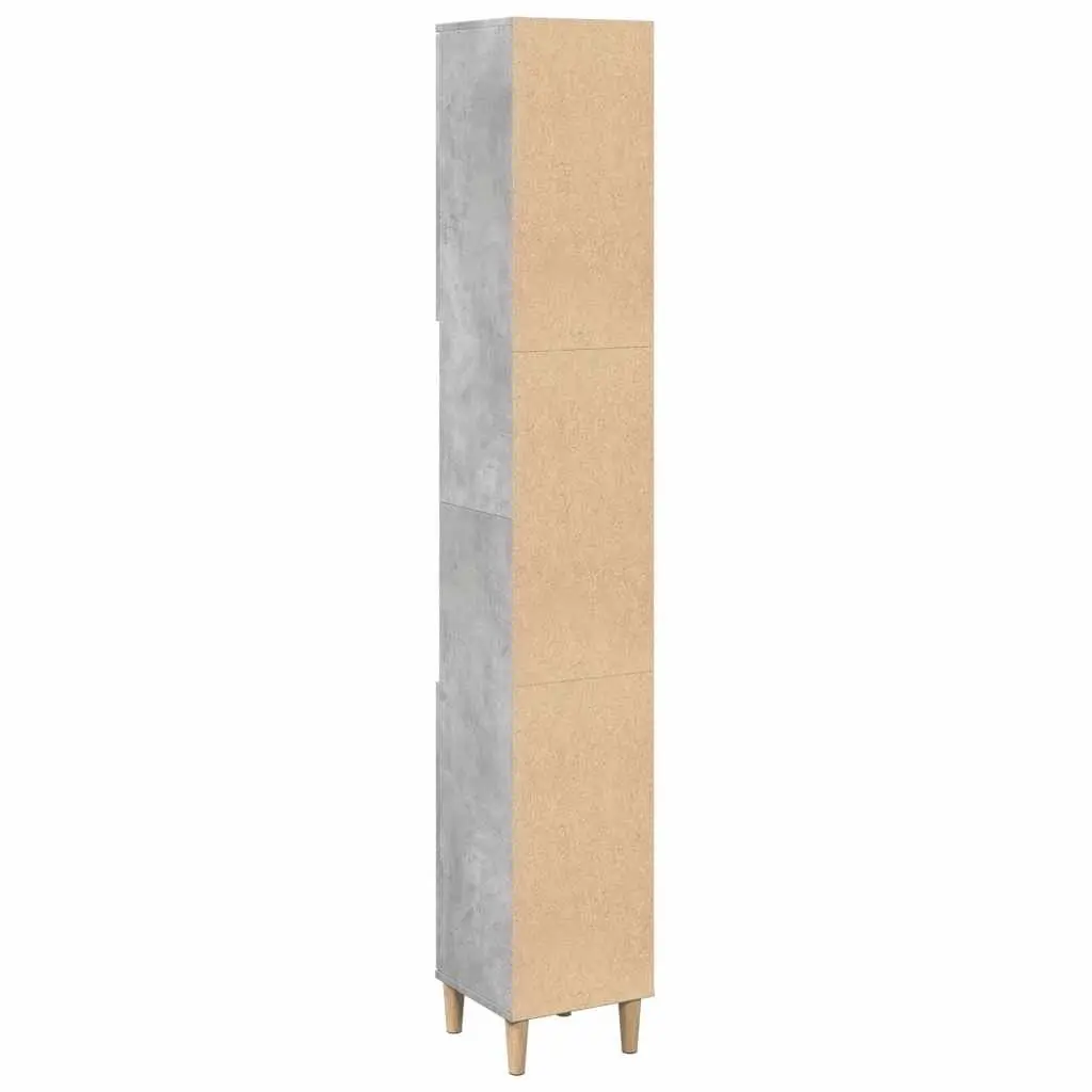 Bathroom Vanity Cabinet Grey Engineered Wood Storage Unit 30x30x190cm