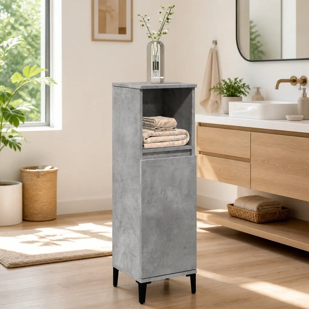 Bathroom Vanity Cabinet Grey 30x30x100 cm, Engineered Wood