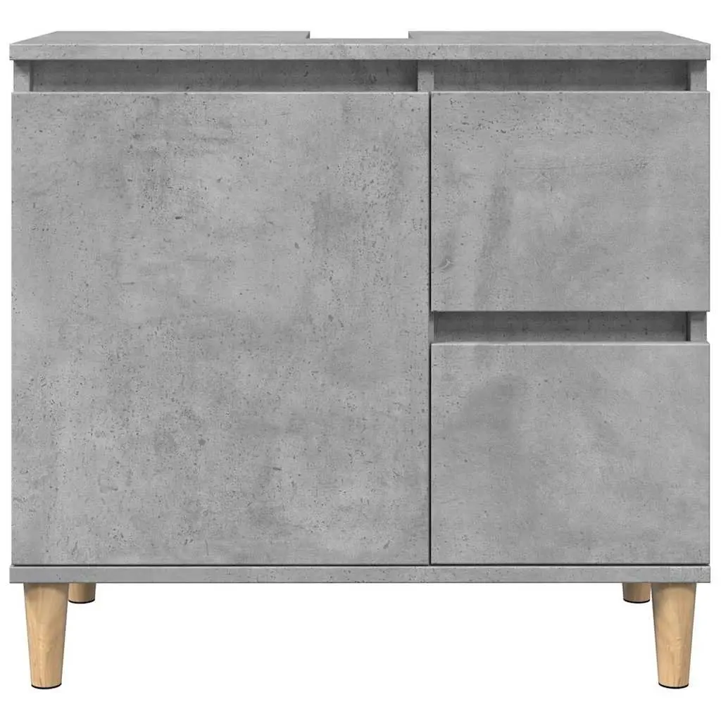 Bathroom Vanity Unit Sink Cabinet Grey Storage Drawers Compartment Engineered