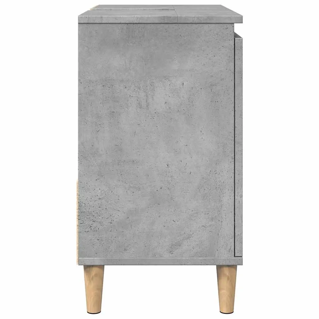 Bathroom Vanity Unit Sink Cabinet Grey Storage Drawers Compartment Engineered