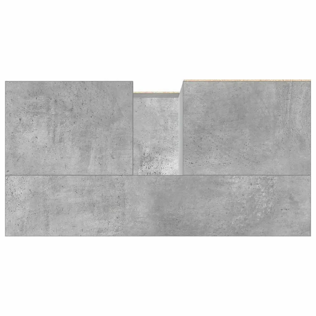 Bathroom Vanity Unit Sink Cabinet Grey Storage Drawers Compartment Engineered