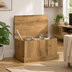 Brown Storage Chest: Dimensions 30x50x28cm, Engineered Wood