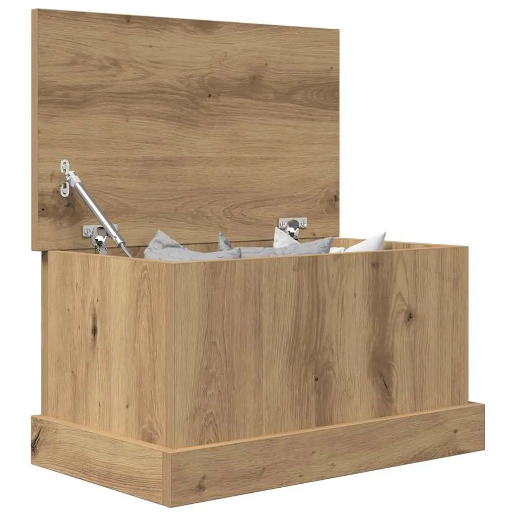 Storage Box Brown Engineered Wood Chest Organiser Furniture Living Room Bedroom