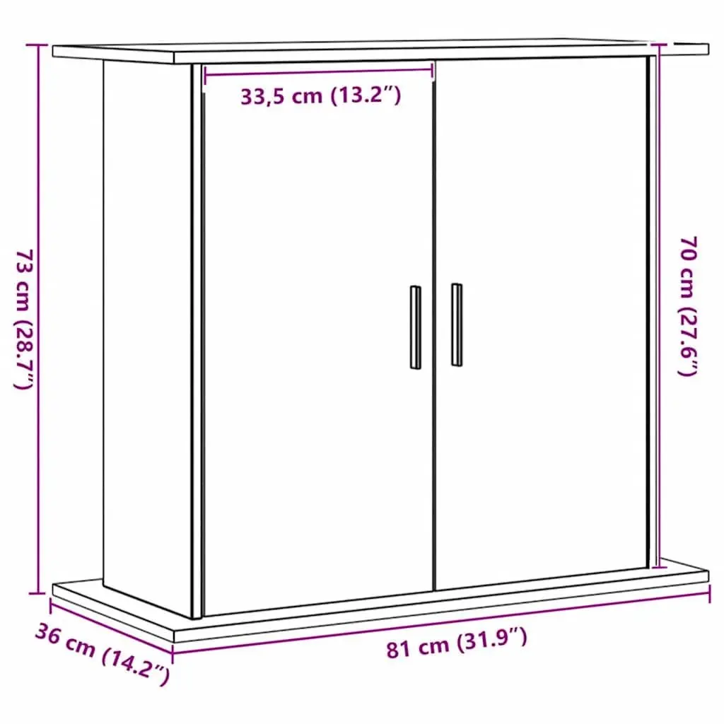 Aquarium Stand 3-Tier Storage for Fish Tank Cabinet Brown Engineered Wood Display