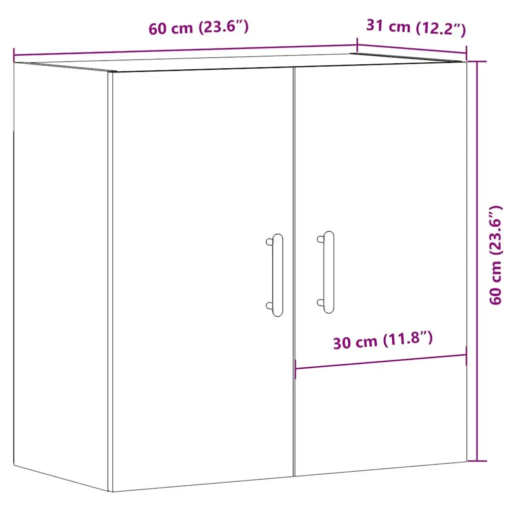 Wall Cabinet Storage for Home 60x31x60 cm