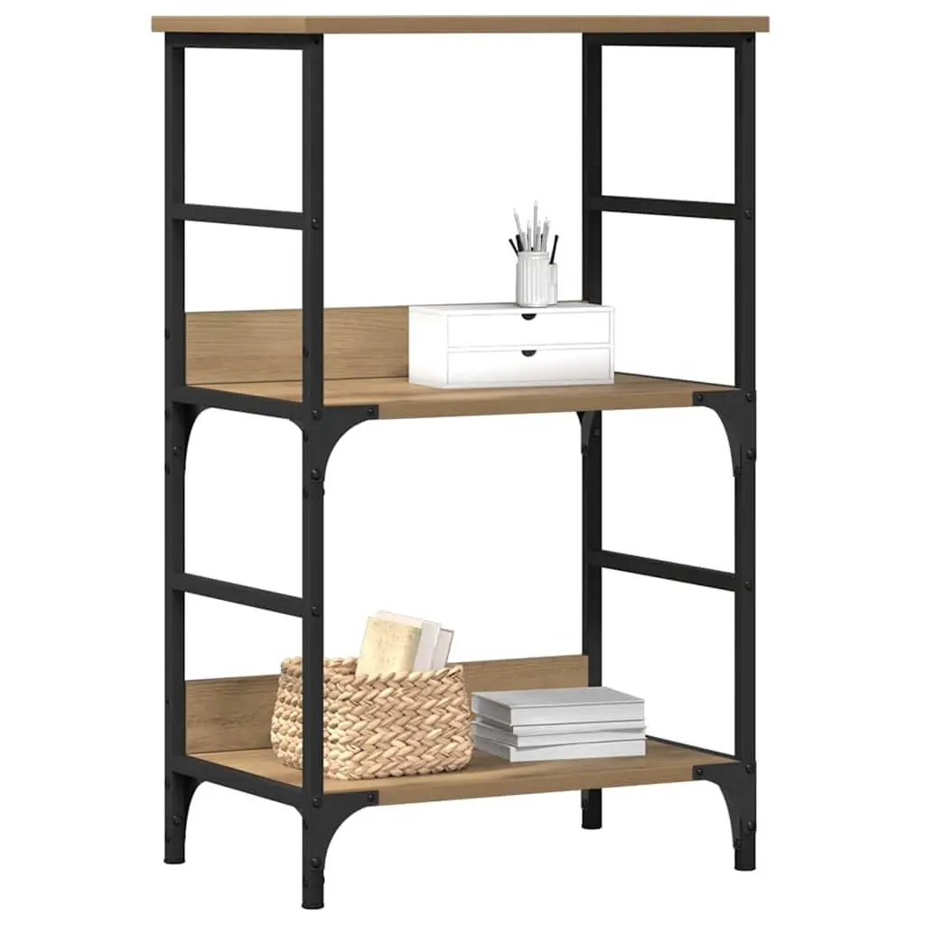 Book Cabinet Engineered Wood Storage Organizer Brown Shelving Unit 50x33x82cm