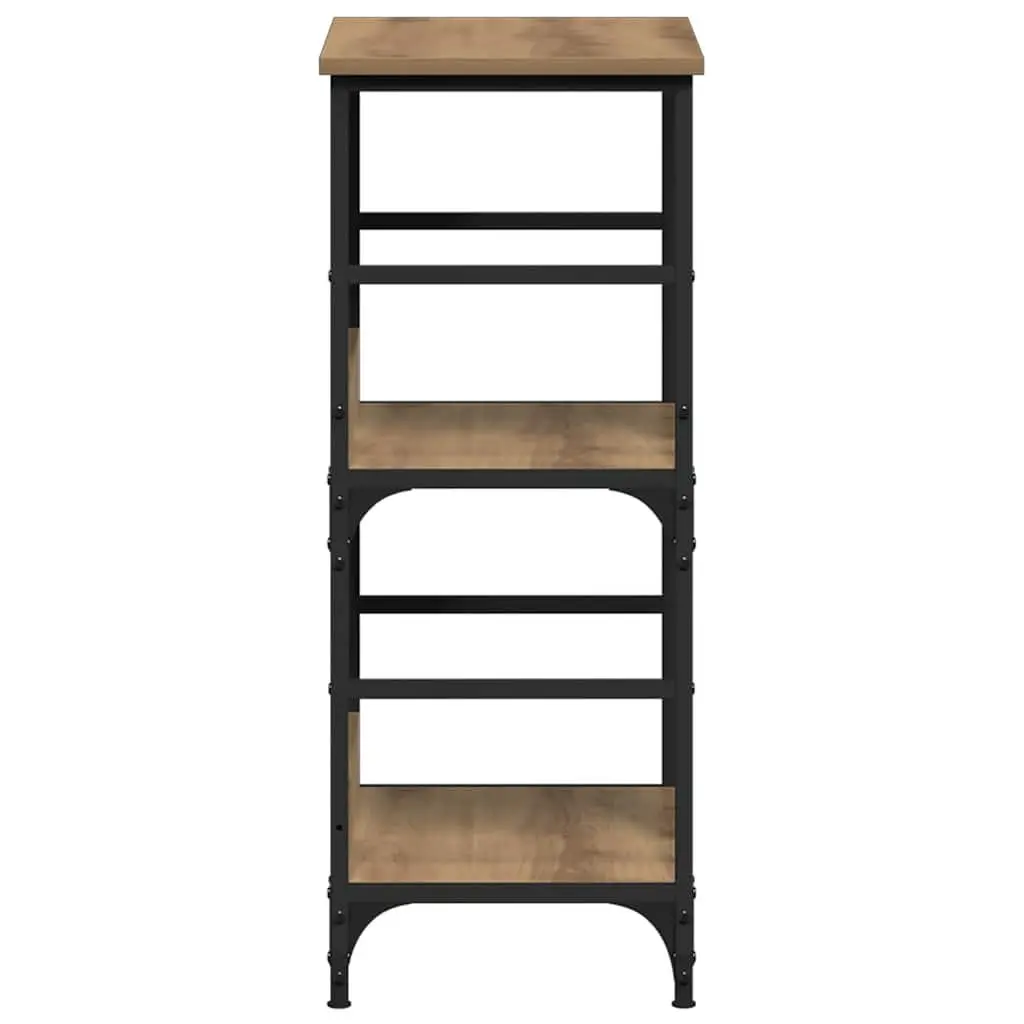Book Cabinet Engineered Wood Storage Organizer Brown Shelving Unit 50x33x82cm