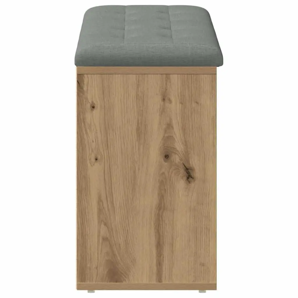 Storage Bench Hallway Entryway Shoe Organizer Padded Seat Engineered Wood Brown