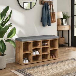 Brown Shoe Bench Dimensions: 102 x 32 x 50 cm