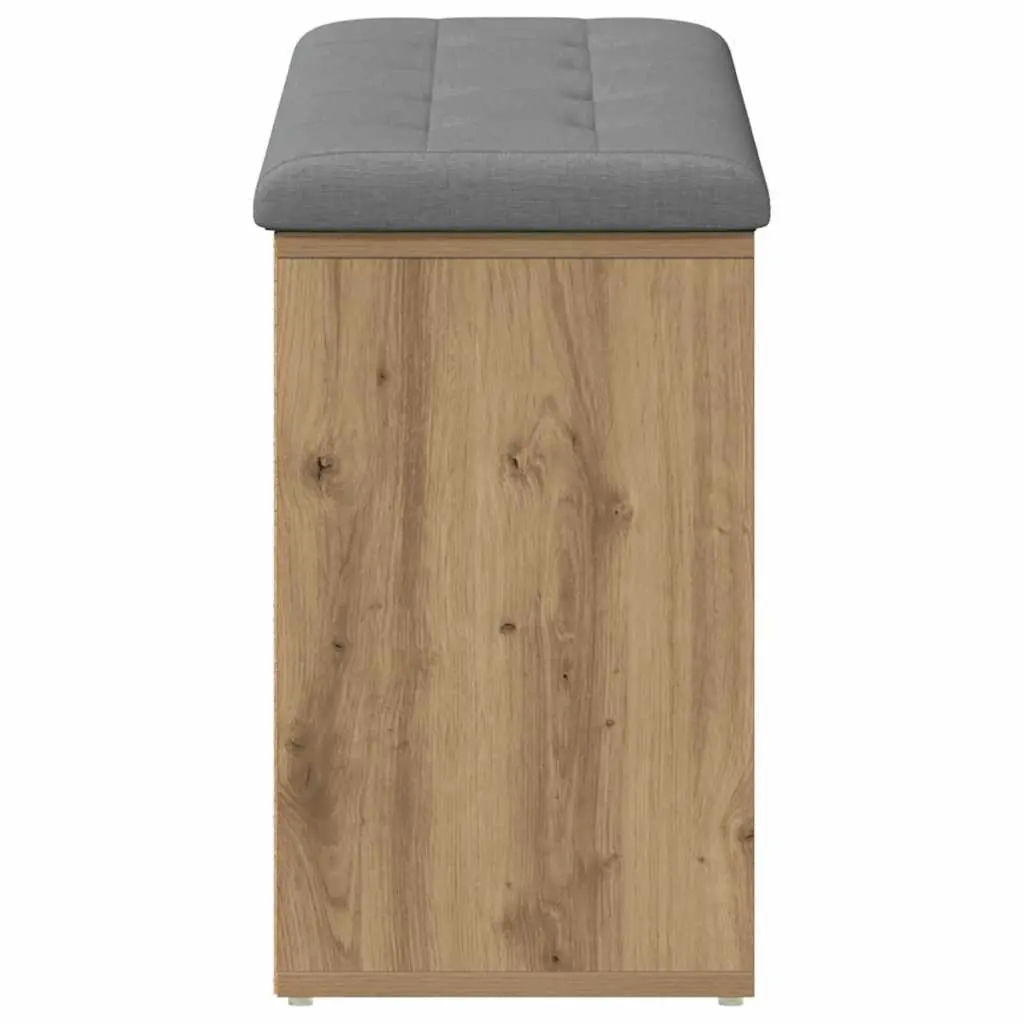 Shoe Bench Entryway Hallway Brown Padded Seat 102 x 32 x 50 cm