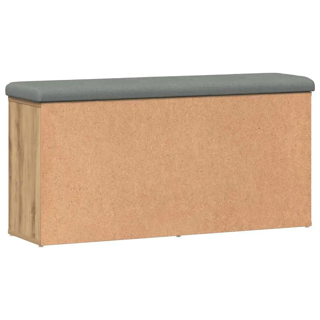 Shoe Bench Entryway Hallway Brown Padded Seat 102 x 32 x 50 cm