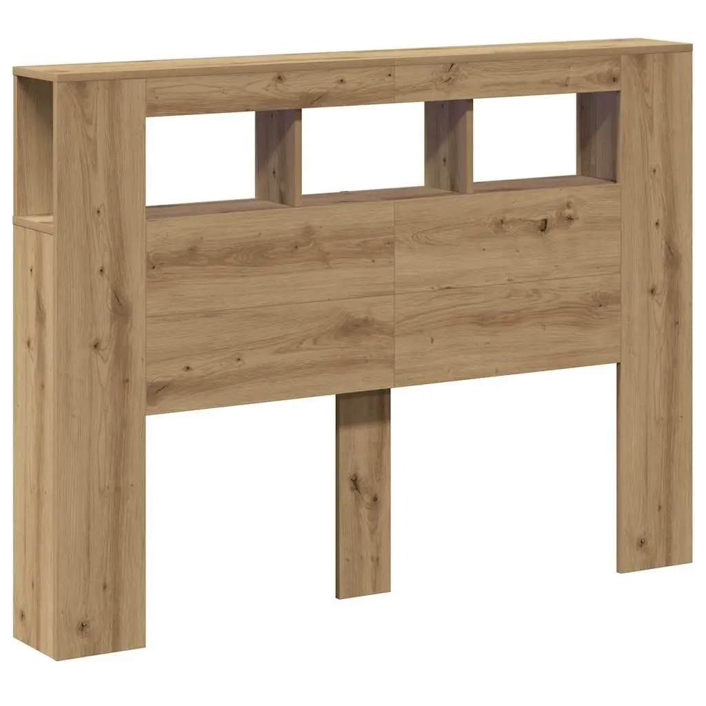 Brown Engineered Wood LED Headboard