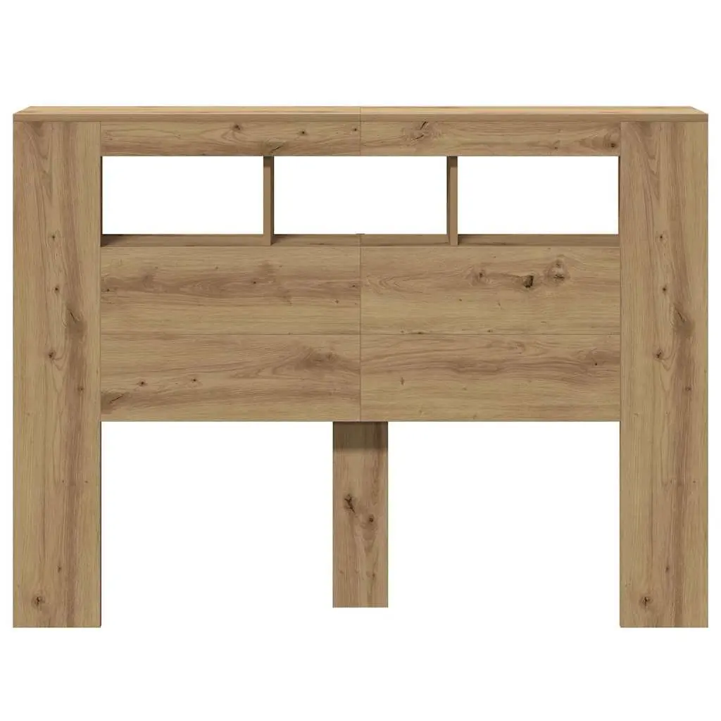 Brown Engineered Wood LED Headboard