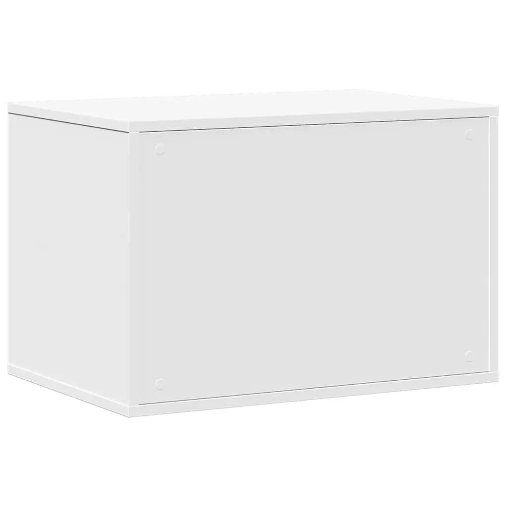 Cat Litter Box Enclosure Cabinet for Cats White Engineered Wood 60 x 40 x 40 cm