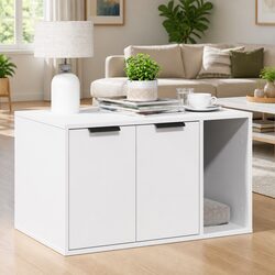 Specifications of Cat Litter Box Enclosure Furniture in White