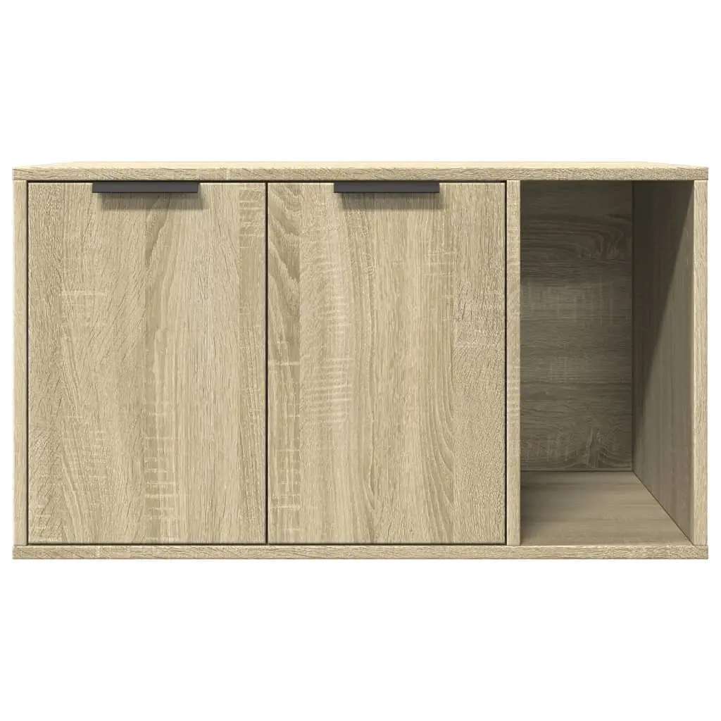 Cat Litter Box Enclosure Brown Engineered Wood Side Table Storage Cabinet