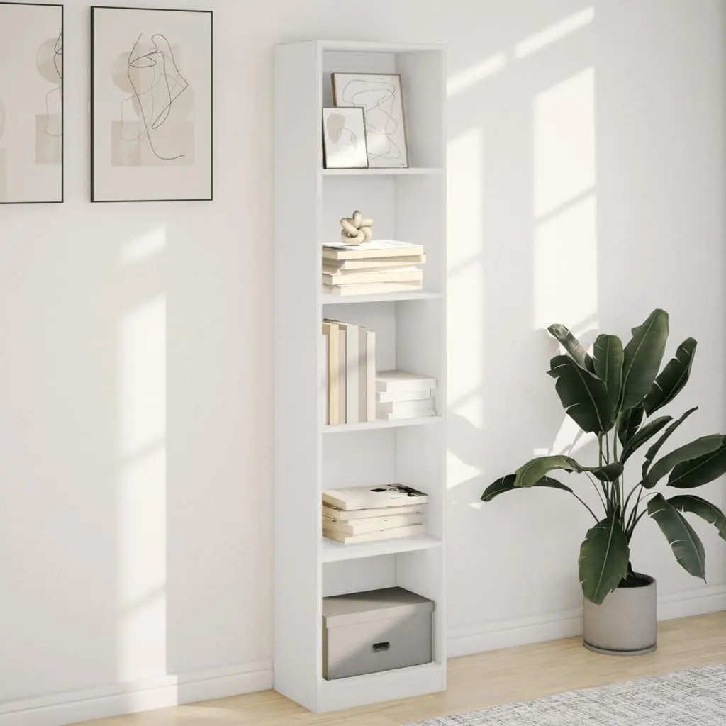 White Bookcase 40x24x176 cm