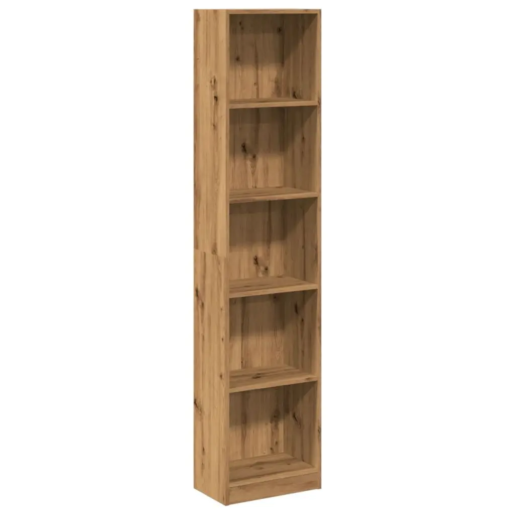Bookcase Brown Engineered Wood Open Shelving Storage Unit Home Office Furniture
