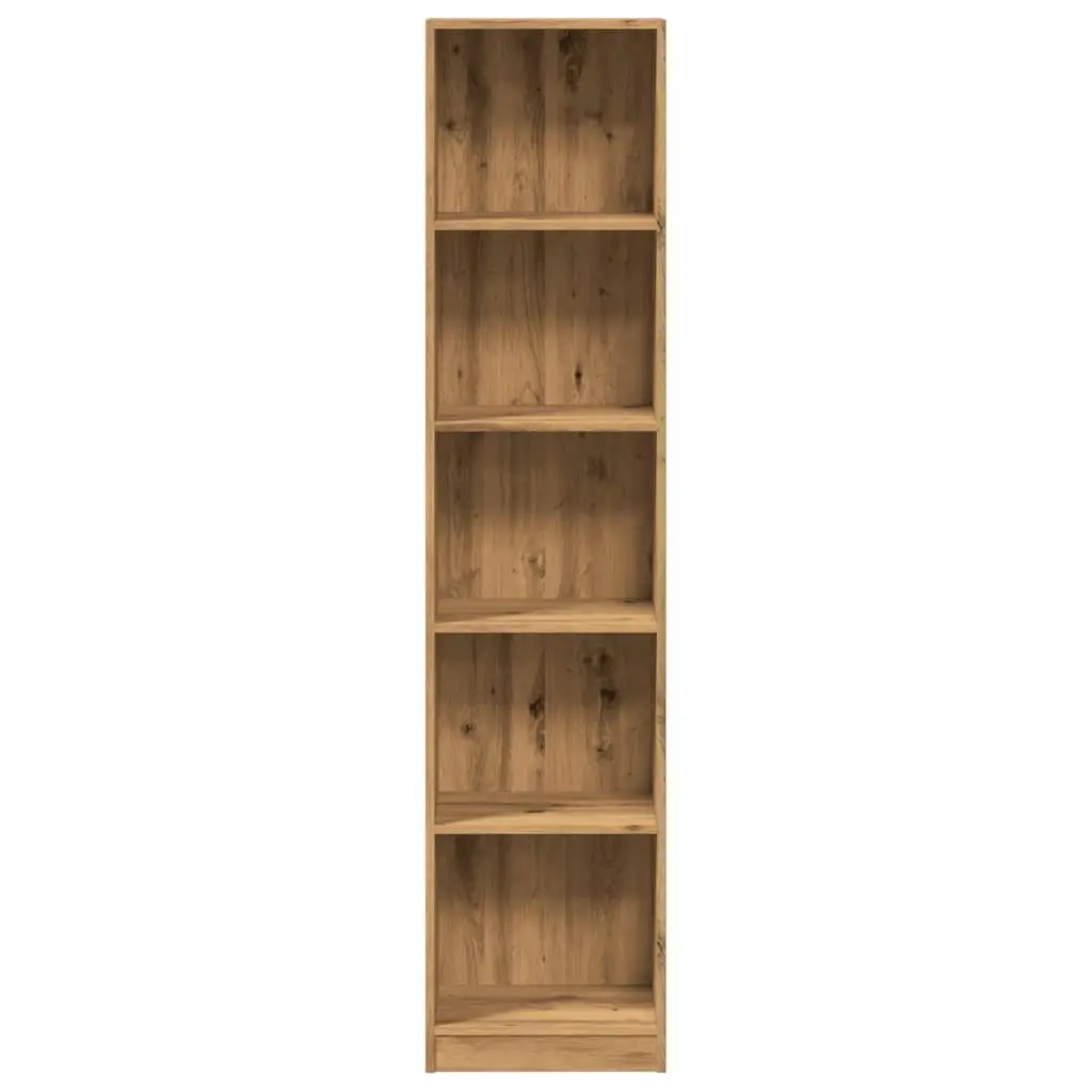 Bookcase Brown Engineered Wood Open Shelving Storage Unit Home Office Furniture