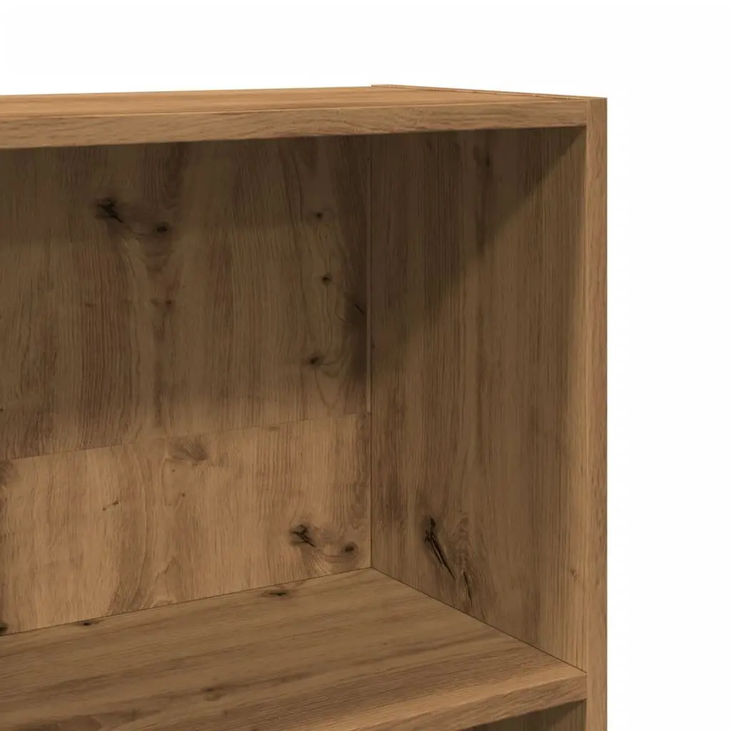 Bookcase Brown Engineered Wood Open Shelving Storage Unit Home Office Furniture