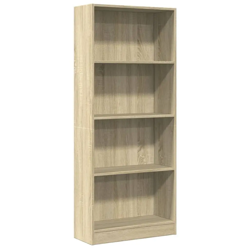 Bookcase Storage Unit Open Compartments Brown Standing Shelf Home 60W x 24D x 143H cm
