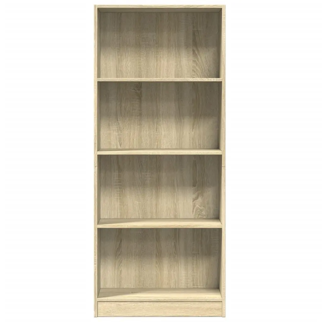 Bookcase Storage Unit Open Compartments Brown Standing Shelf Home 60W x 24D x 143H cm