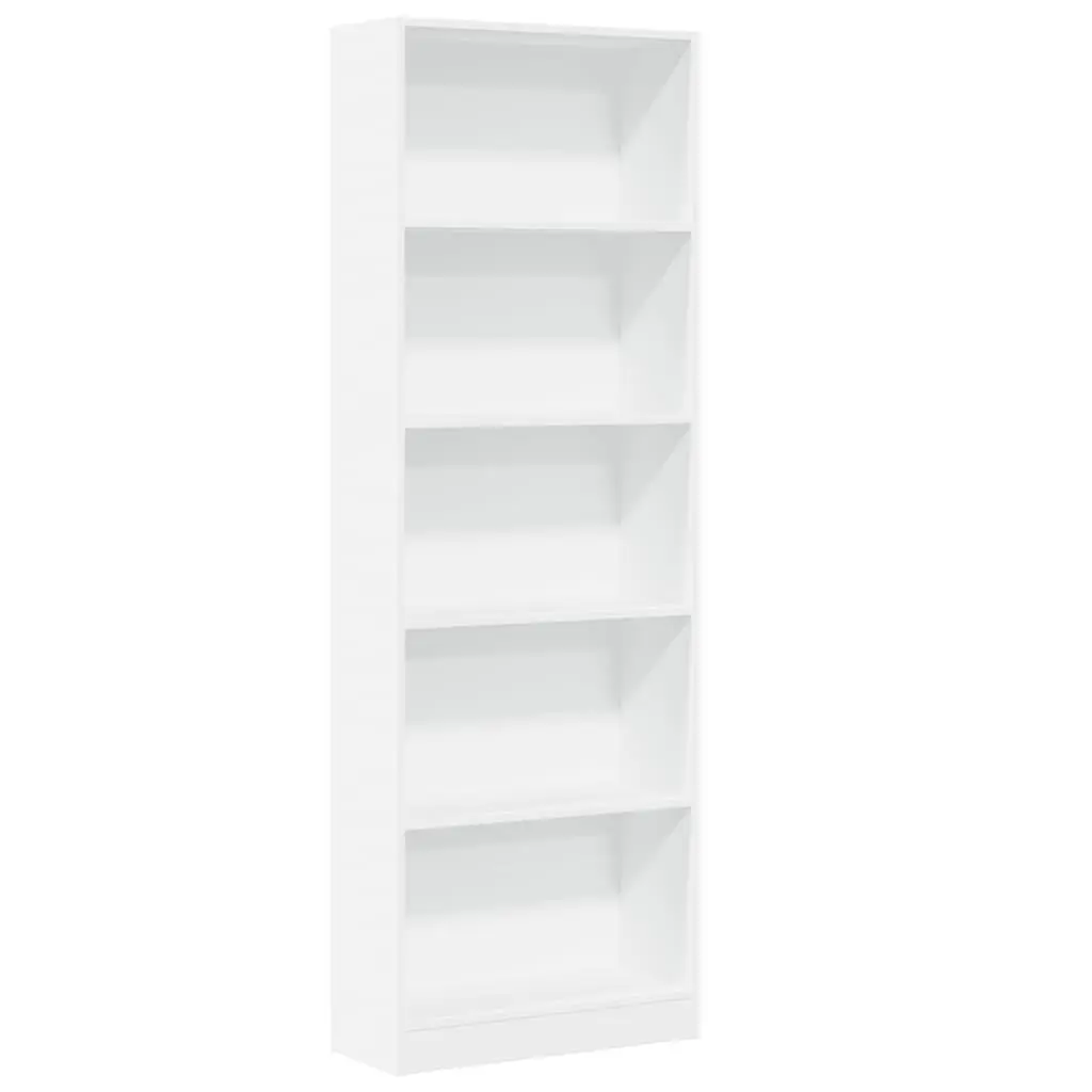 Bookcase White Open Shelving Storage Cabinet Home Office 60x24x176 cm