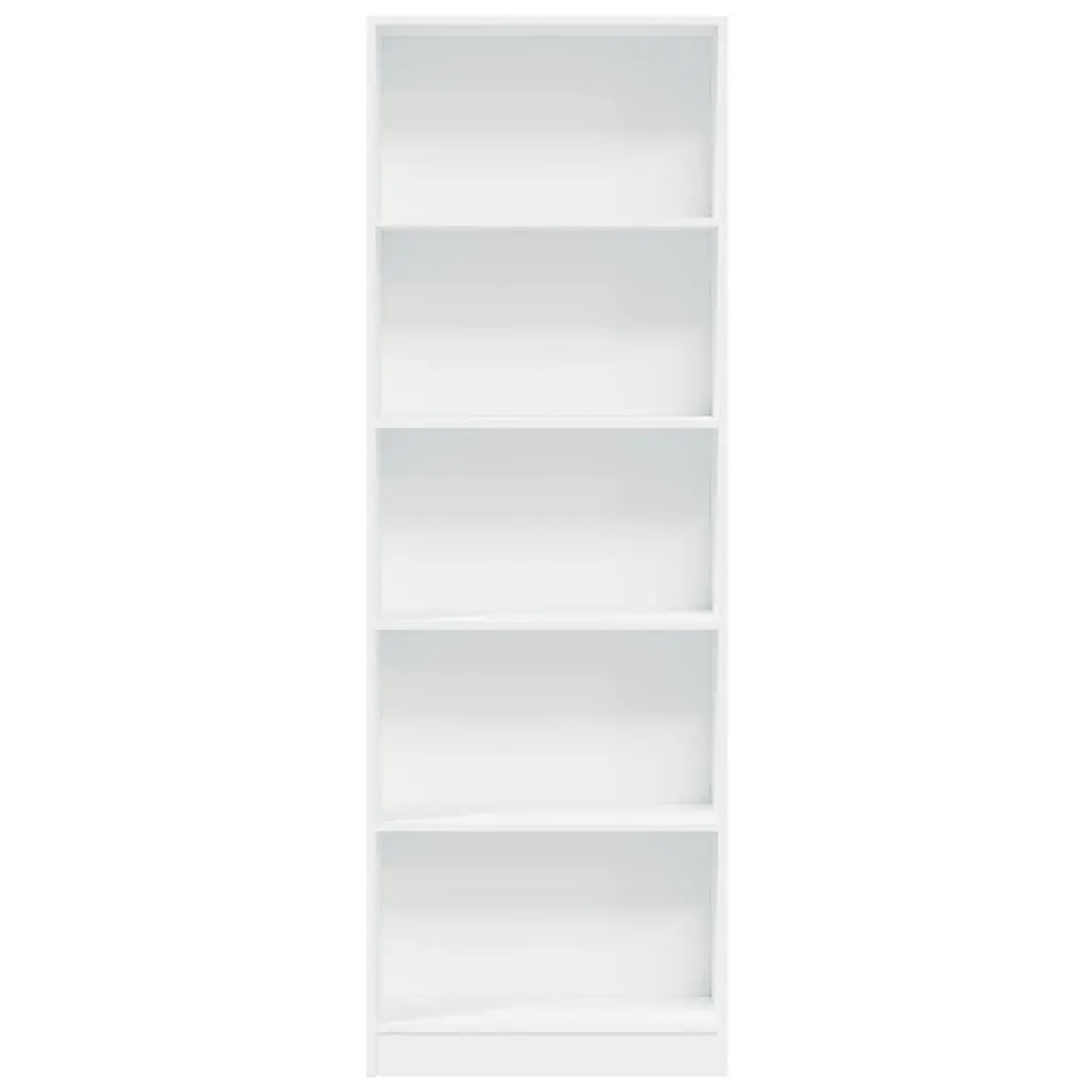 Bookcase White Open Shelving Storage Cabinet Home Office 60x24x176 cm