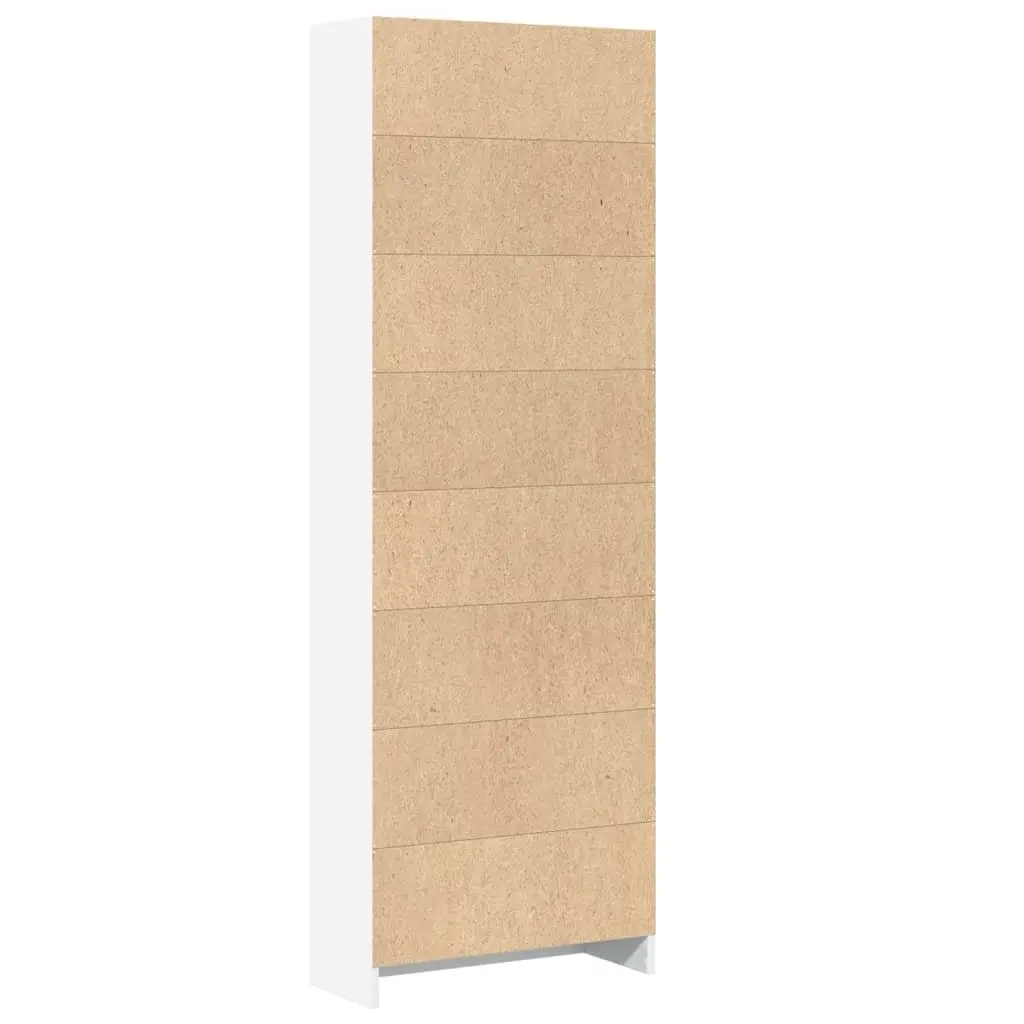 Bookcase White Open Shelving Storage Cabinet Home Office 60x24x176 cm
