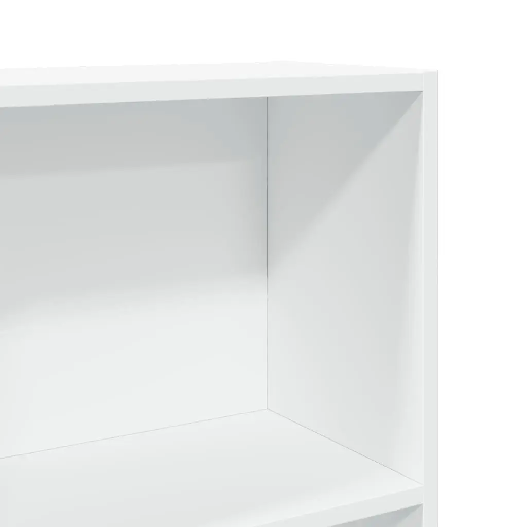 Bookcase White Open Shelving Storage Cabinet Home Office 60x24x176 cm