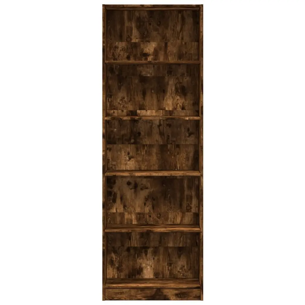 Engineered Wood Bookcase 60x24x176 cm in Smoked Oak