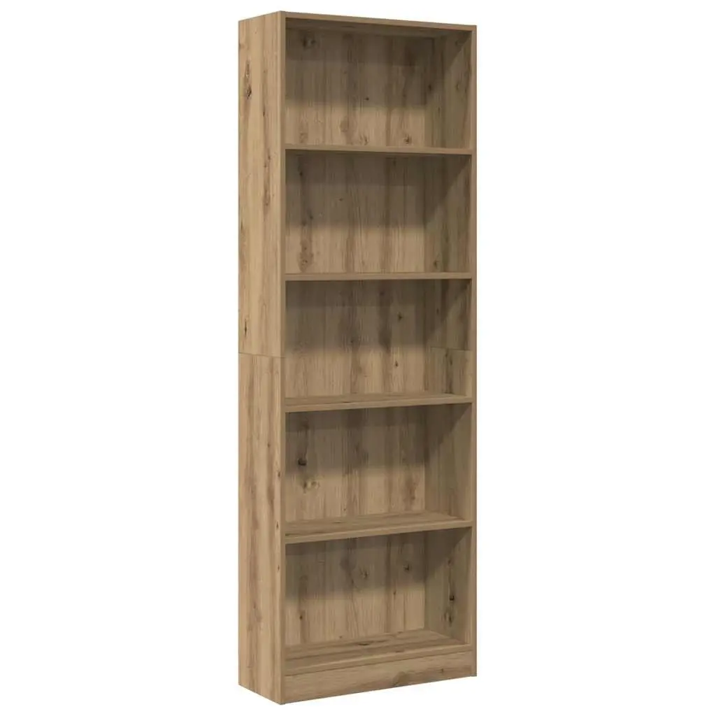Bookcase Brown Engineered Wood Storage Shelving Unit Home Office 60W x 24D x 176H cm