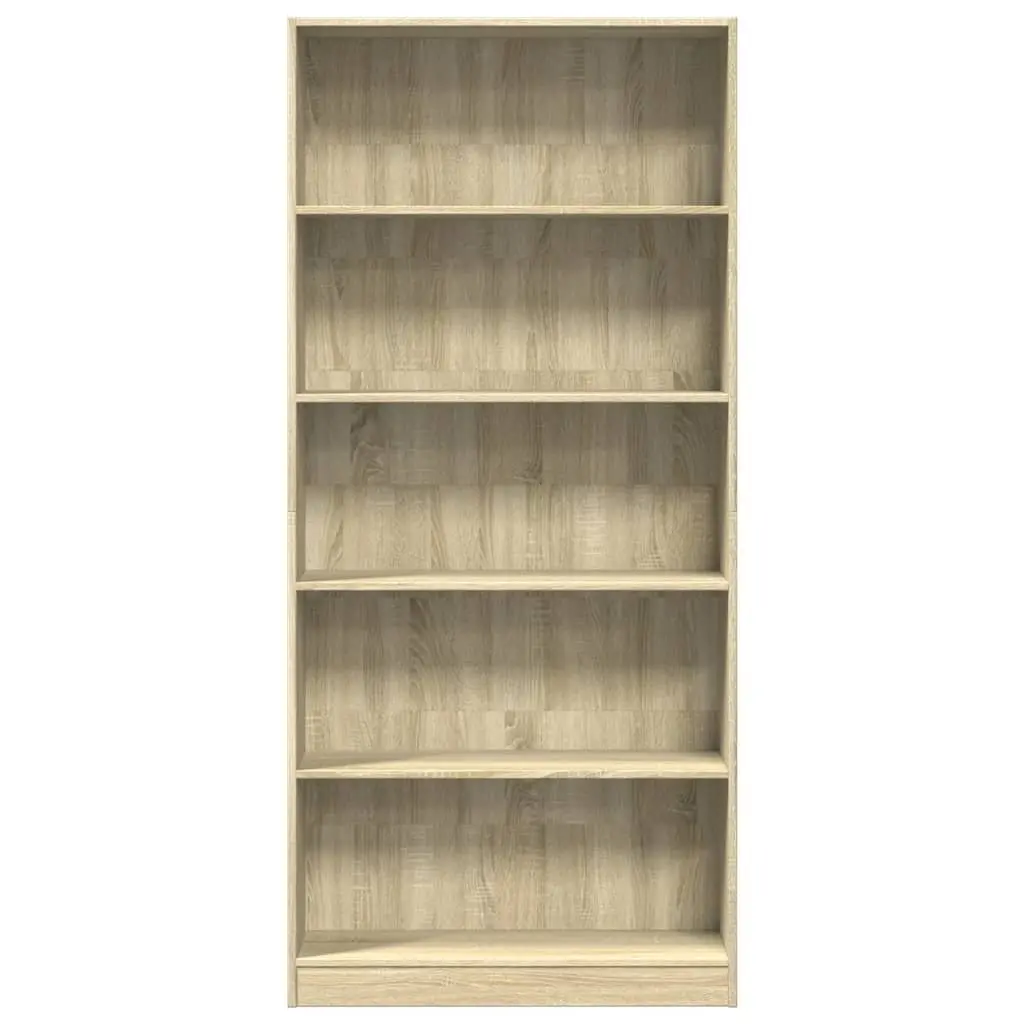 Bookcase Sonoma Oak 80x24x176cm Open Shelving Storage Cabinet Engineered Wood