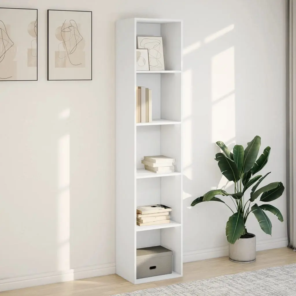 Bookcase White 40x30x189 cm Open Shelves Storage Cabinet Living Room Bedroom