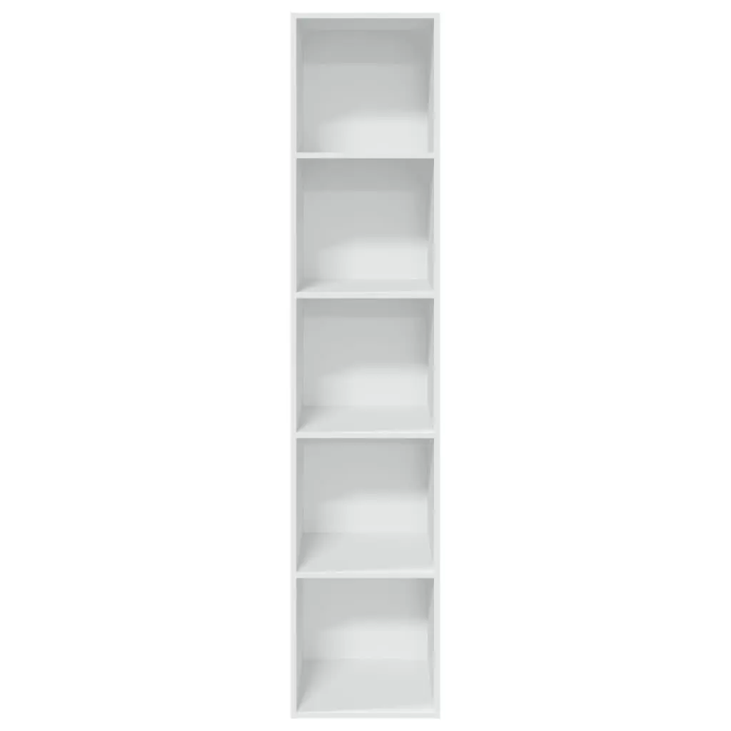 Bookcase White 40x30x189 cm Open Shelves Storage Cabinet Living Room Bedroom