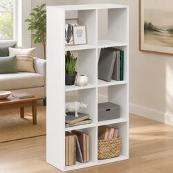 Engineered Wood Room Divider Bookcase 8 Compartments